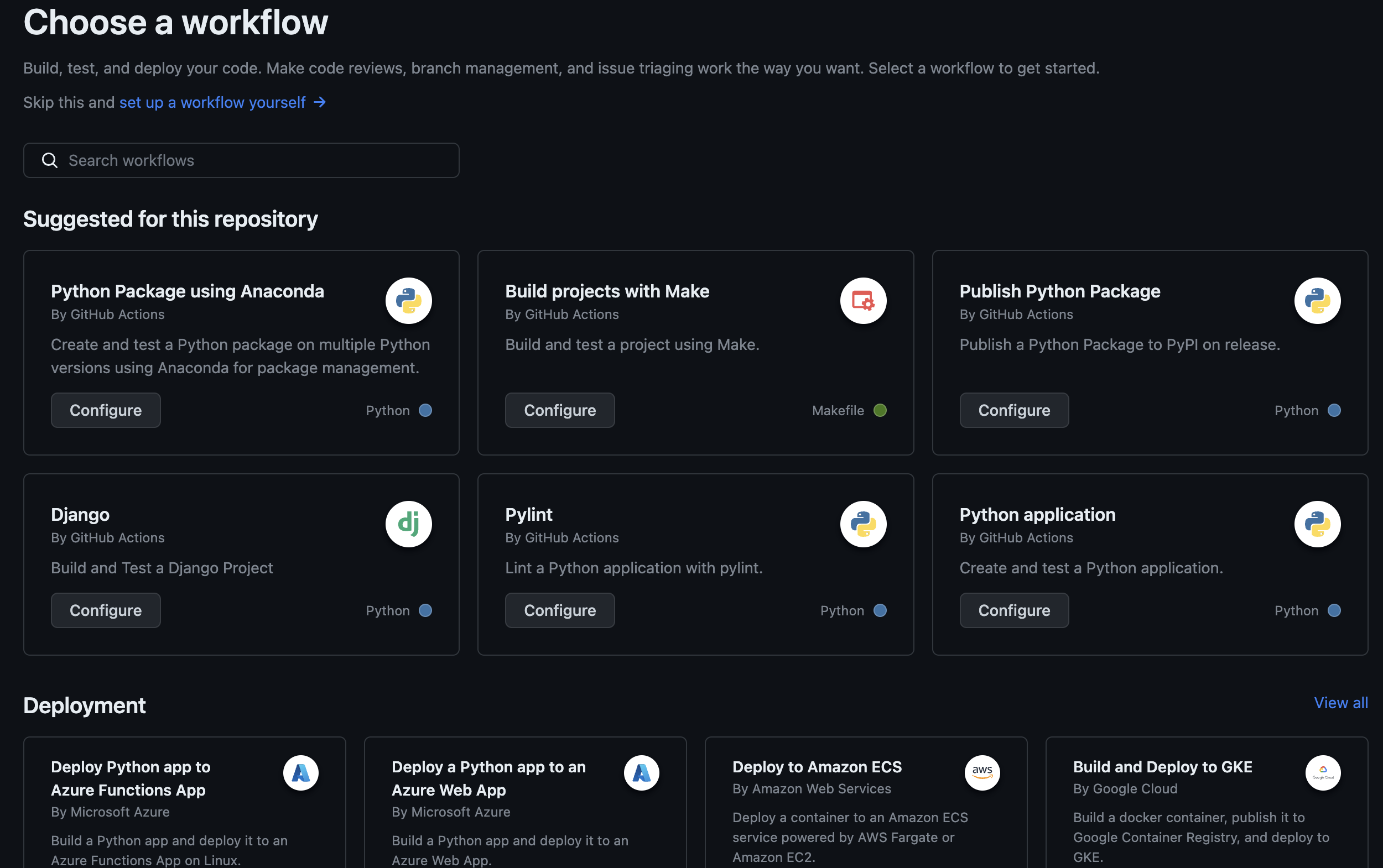 choose a workflow from market